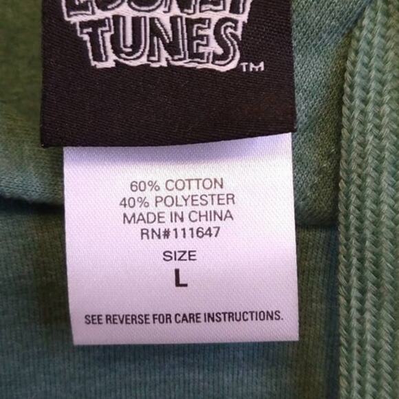 New Looney Tunes Green Hoodie Size L - Picture 4 of 10